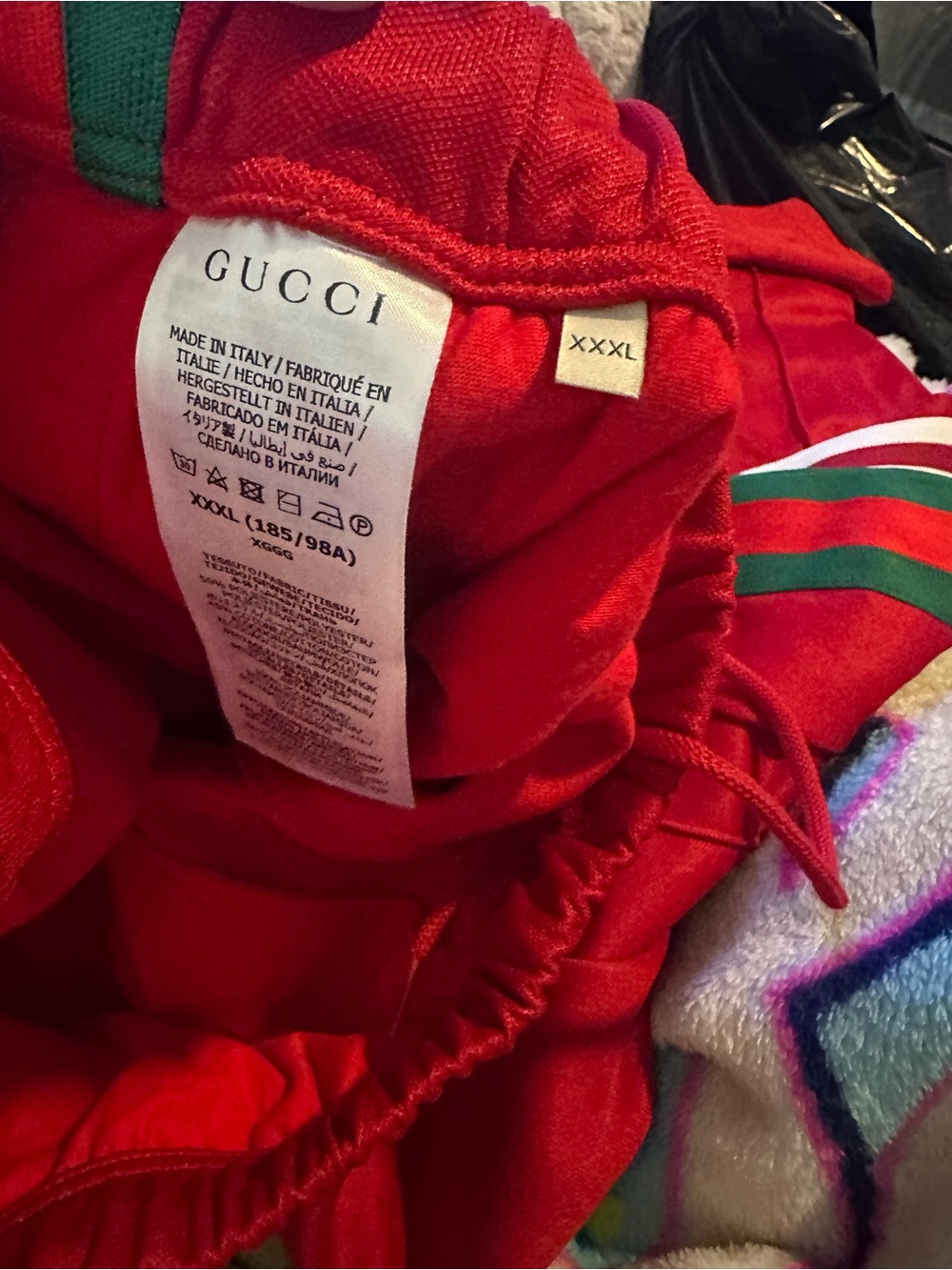 Gucci Red Track Pants with White Jacket and Green Stripes - Picture 6 of 10
